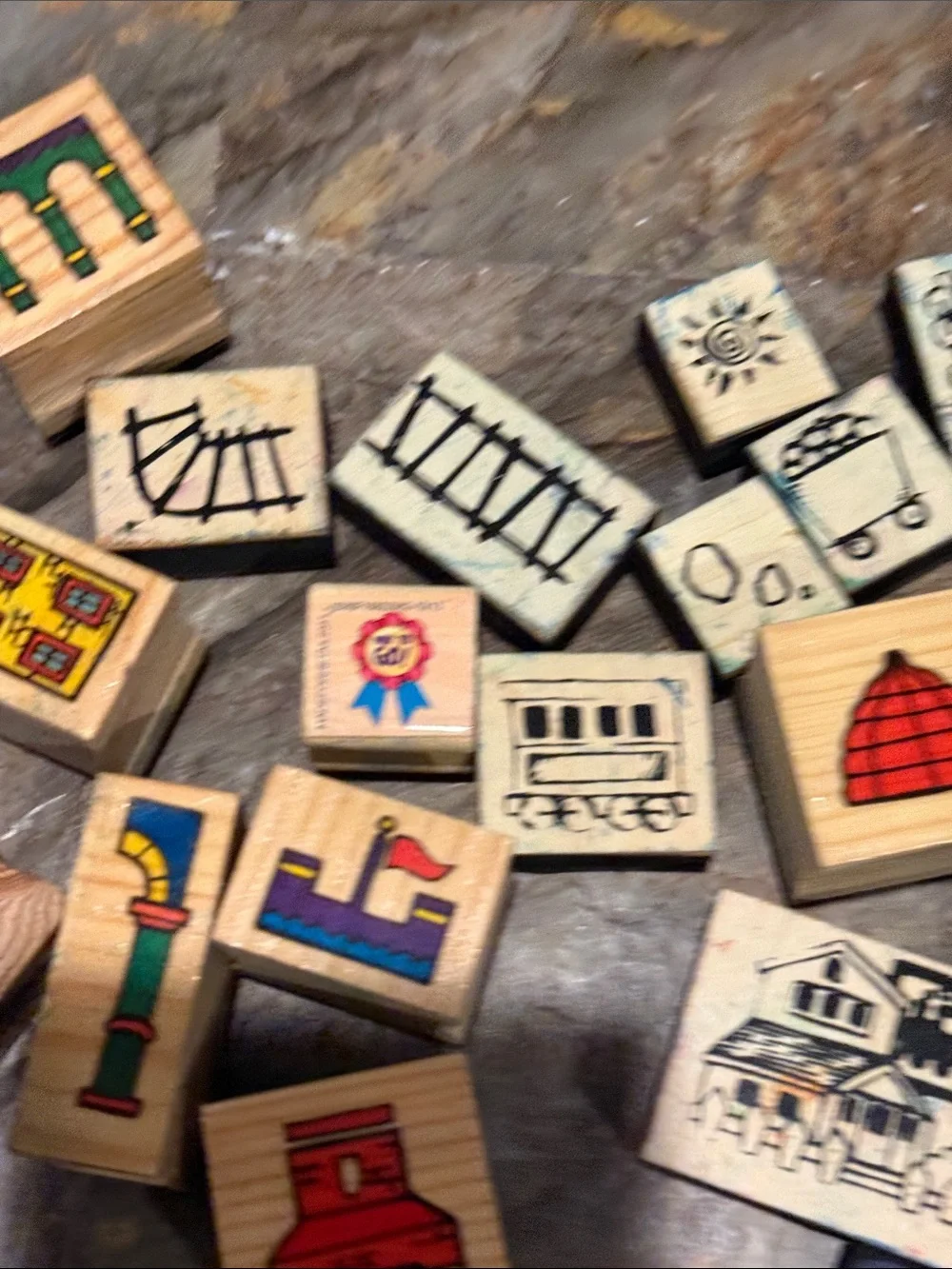 Shure Artful Architecture Wooden Stamp Set - total of 28 stamps.